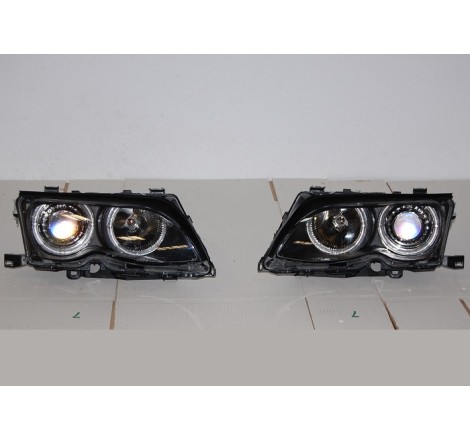 Set De Phares Avant Angel Eyes BMW E46 2002-2005 4-Porte Noir
